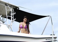 Boat-Shade-Kit™Shade Extension Kit connects to rear or front of  T-Top, Hard-Top, Bimini or Sunshade Top frame or Salon to provide additional shade