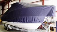 Photo of Boston Whaler Conquest 23 20xx TTopCover™ T-Top boat cover, viewed from Starboard Front 