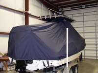 Photo of Boston Whaler Dauntless 200 20xx TTopCover™ T-Top boat cover, viewed from Starboard Rear 