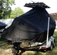 Photo of Boston Whaler Outrage 19 19xx TTopCover™ T-Top boat cover, viewed from Starboard Rear 