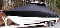 Photo of Cape Horn 31CC Offshore 20xx TTopCover™ T-Top boat cover, viewed from Port Front 