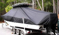 Photo of Cape Horn 31CC Offshore 20xx TTopCover™ T-Top boat cover, viewed from Port Rear 