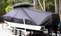 Photo of Cape Horn 31XS 20xx TTopCover™ T-Top boat cover, viewed from Port Rear 