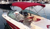 Photo of Chaparral 236 SSX No Arch, 2008: Bimini Top Jockey Red Sunbrella, viewed from Port Rear 