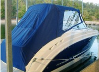 Photo of Chaparral 270 Signature NO Arch, 2008: Bimini Top, Connector, Side Curtains, Aft Curtain, viewed from Starboard Rear 