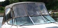 Chaparral® 270 Signature No Arch Bimini-Connector-OEM-T3™ Factory Front BIMINI CONNECTOR Eisenglass Window Set (also called Windscreen, typically 3 front panels, but 1 or 2 on some boats) zips between Bimini-Top (not included) and Windshield. (NO Bimini-Top OR Side-Curtains, sold separately), OEM (Original Equipment Manufacturer)