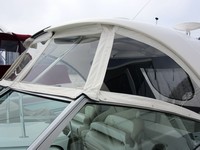 Photo of Chaparral 310 Signature, 2013: Hard-Top, Front Connector, Side Curtains close up, viewed from Port Front 