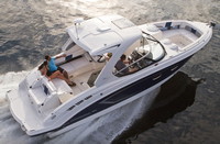 Photo of Chaparral 327 SSX, 2015: Hard-Top factory photo, viewed from Starboard Rear, Above, Running 