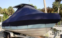 Photo of Cobia® 214CC 20xx TTopCover™ T-Top Boat Cover, viewed from Starboard Front 