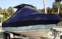 Photo of Cobia® 216CC 20xx TTopCover™ T-Top Boat Cover, viewed from Starboard Front 