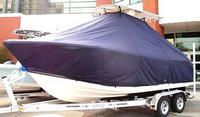 Photo of Cobia® 217CC 20xx TTopCover™ T-Top Boat Cover, viewed from Port Front 