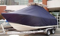 Cobia® 220CC T-Top-Boat-Cover-Elite-1199™ Custom fit TTopCover(tm) (Elite(r) Top Notch(tm) 9oz./sq.yd. fabric) attaches beneath factory installed T-Top or Hard-Top to cover boat and motors