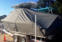 Photo of Cobia® 237CC 20xx TTopCover™ T-Top Boat Cover, viewed from Port Rear 