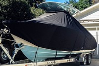 Photo of Cobia® 261CC 20xx TTopCover™ T-Top Boat Cover, viewed from Port Front 