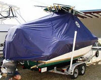 Photo of Contender 23 Open 20xx TTopCover™ T-Top boat cover, viewed from Starboard Rear 