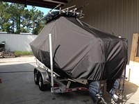 Photo of Contender 23 Tournament 20xx TTopCover™ T-Top boat cover, viewed from Port Rear 