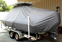 Photo of Contender 25 Bay 20xx TTopCover™ T-Top boat cover, viewed from Port Rear 
