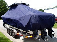 Photo of Contender 35 Tournament 20xx TTopCover™ T-Top boat cover, viewed from Port Rear 