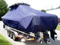 Photo of Contender 35ST 20xx TTopCover™ T-Top boat cover, viewed from Port Rear 