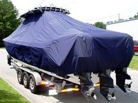 Photo of Contender 35 20xx TTopCover™ T-Top boat cover, viewed from Port Rear 