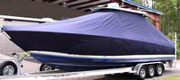 Photo of Contender 36 Fish Around 20xx TTopCover™ T-Top boat cover, viewed from Port Front 