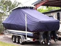 Photo of Contender 36 Fish Around 20xx TTopCover™ T-Top boat cover, viewed from Port Rear 