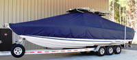 Photo of Donzi 35 ZFC 20xx TTopCover™ T-Top boat cover, viewed from Port Front 