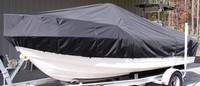 LaPortes™ TTopCover™ Carolina Skiff, 258 DLV, 20xx, T-Top Boat Cover, stbd front