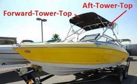 Tower-Bimini-Top-Aft-Frame-OEM-G4™Factory Aft Tower FRAME (no canvas) for Back of OEM Bimini Top mounted on factory installed Ski/Wakeboard Tower (sometimes called a SUNSHADE TOP), OEM (Original Equipment Manufacturer)