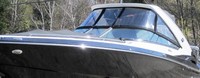 Photo of Monterey 328 Super Sport, 2012: Hard-Top, Visor, Side Curtains, Bow Cover, viewed from Port Front 