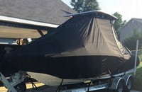 NauticStar® 211 Hybrid T-Top-Boat-Cover-Sunbrella-1399™ Custom fit TTopCover(tm) (Sunbrella(r) 9.25oz./sq.yd. solution dyed acrylic fabric) attaches beneath factory installed T-Top or Hard-Top to cover entire boat and motor(s)