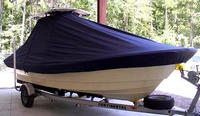 Photo of Panga 22 Boca Grande 20xx T-Top Boat-Cover, viewed from Starboard Front 