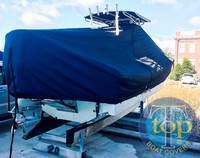 Photo of Panga 27 Yucatan 20xx T-Top Boat-Cover, viewed from Starboard Rear 