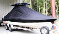 Photo of Pathfinder 2400 TRS 20xx T-Top Boat-Cover, viewed from Starboard Front 