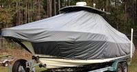Photo of Pursuit 2470 20xx TTopCover™ T-Top boat cover, viewed from Port Front 