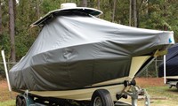 Photo of Pursuit 2470 20xx TTopCover™ T-Top boat cover, viewed from Starboard Front 