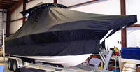 Photo of Pursuit 2570 20xx TTopCover™ T-Top boat cover, viewed from Starboard Front 