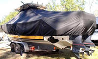Photo of Pursuit 3480 20xx TTopCover™ T-Top boat cover, viewed from Port Rear 