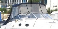 Photo of Regal Commodore 258, 1997: Bimini Top, Front Connector, Side Curtains, Aft Curtain, viewed from Starboard Front 