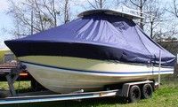 Photo of Regulator 23FS 20xx TTopCover™ T-Top boat cover, viewed from Port Front 