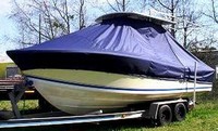 Photo of Regulator 23 19xx TTopCover™ T-Top boat cover, viewed from Port Front 