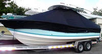 Photo of Regulator 26FS 20xx TTopCover™ T-Top boat cover, viewed from Port Front 