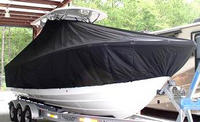 Photo of Regulator 28FS 20xx TTopCover™ T-Top boat cover, viewed from Starboard Front 