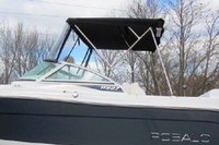 Photo of Robalo 227DC, 2017 Bimini Top, Front Connector, viewed from Port Side 