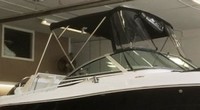 Photo of Robalo 227DC, 2017 Bimini Top, Front Connector, viewed from Starboard Front 