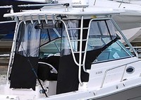Photo of Robalo 305WA, 2009: Hard-Top, Front Connector, Side Curtains, Aft Curtain, viewed from Starboard Rear 