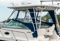 Photo of Robalo 305WA, 2016: Hard-Top, Front Connector, Side Curtains, viewed from Port Rear closeup 