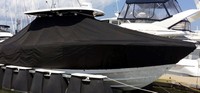 Photo of Robalo R302 20xx T-Top Boat-Cover, viewed from Starboard Side 