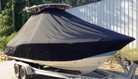 Photo of Scout 225XSF Canvas T-Top 20xx T-Top Boat-Cover, viewed from Starboard Front 