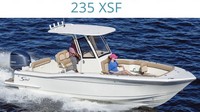 Photo of Scout 235 XSF, 2018 Factory Powder-Coated Hard-T-Top (Factory OEM website photo), viewed from Starboard Front 